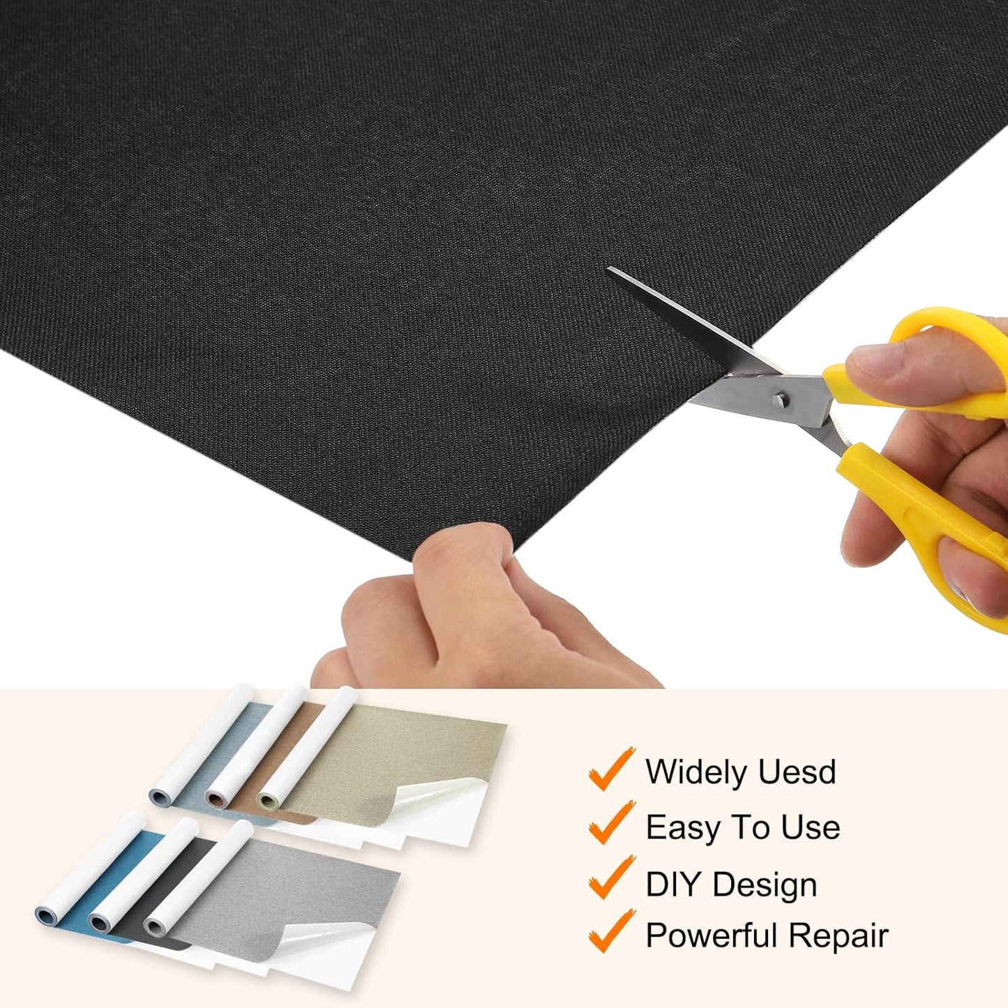 Repair Patches Repair Tape Self-Adhesive DIY Repair Patch Linen Gear Patch for Sofa, Furniture, Chair, Clothing,Tents,17x79 Inch,Deep Grey