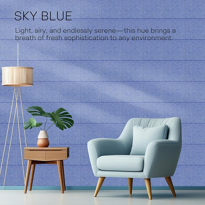MaxGear Large Cork Board for Wall 36" x 24", Sky Blue Bulletin Board, 6 Pack Felt Wall Tiles with Pushpins, Cork Boards for Office Push Pin Board Tack Board Felt Board