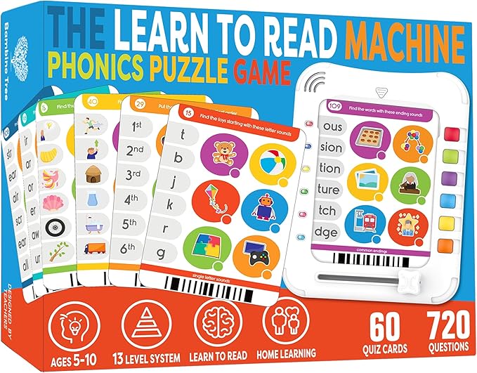 Phonics Machine Learning Pad - Electronic Reading Game for Kids Age 5-11 - Learn to Read with 720 Phonic and Letter Sound Questions