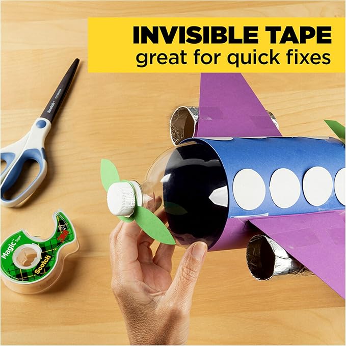 Scotch Magic Tape, 1 Roll, Numerous Applications, Invisible, Engineered for Repairing, 3/4 x 650 Inches, Dispensered (122)