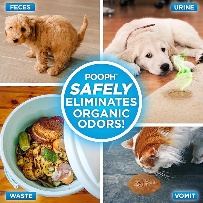 POOPH Pet Odor Eliminator, 16oz Spray - Eliminates Odors at The Molecular Level, Dogs, Cats, Freshener, Eliminator, Urine, Poop, Pee, Deodorizer, Nature's, Puppy, Fresh, Clean, Furniture, Potty