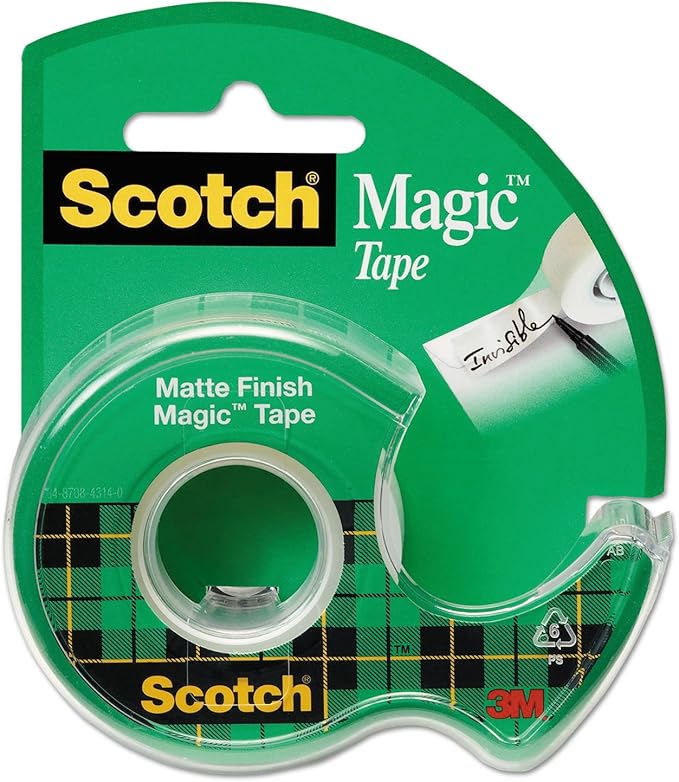 Magic Office Tape with Refillable Dispenser, 3/4" x 8 Yards, Clear