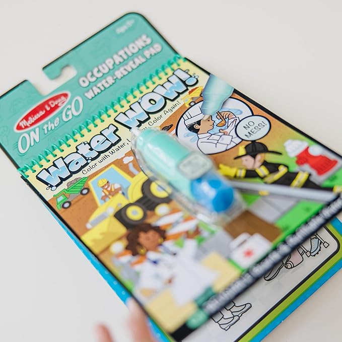 Melissa & Doug On The Go Water Wow! Reusable Water-Reveal Activity Pad- Occupations