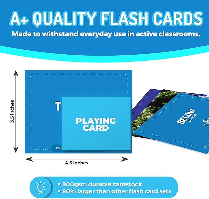 598 Vocabulary Builder Flash Cards Bundle Vol 1 & 2, Educational Photo Cards for Speech Therapy, ESL, Autism, Homeschool & Kids Includes Emotions, Go Together Opposites, Nouns, Prepositions and Verbs