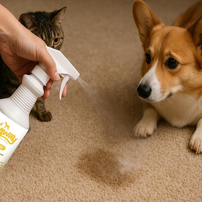 Wee Away All in One Pro Stain & Odor Remover, Enzyme Cleaner, Pet Urine Odor Eliminator for Home - Pet Mess Destroyer for Carpet & Furniture, Lemon Verbena Scent, 32 fl oz