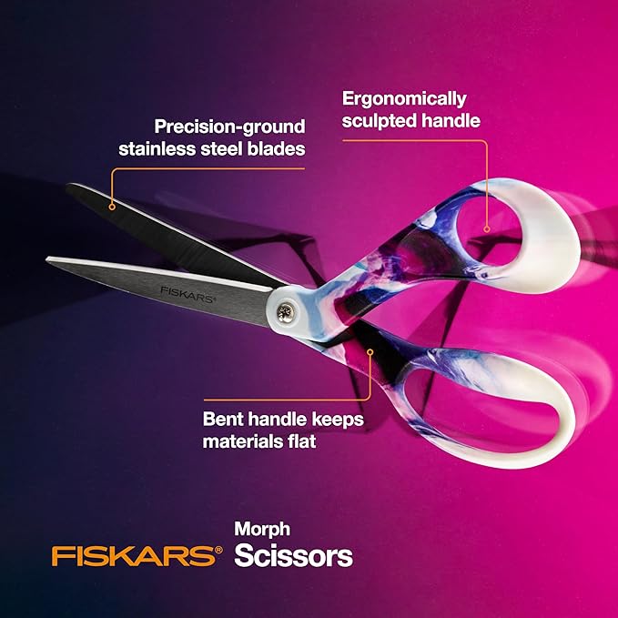 Fiskars Premier Explore Collection Scissors, Designer Scissors, Morph Fashion, 8"