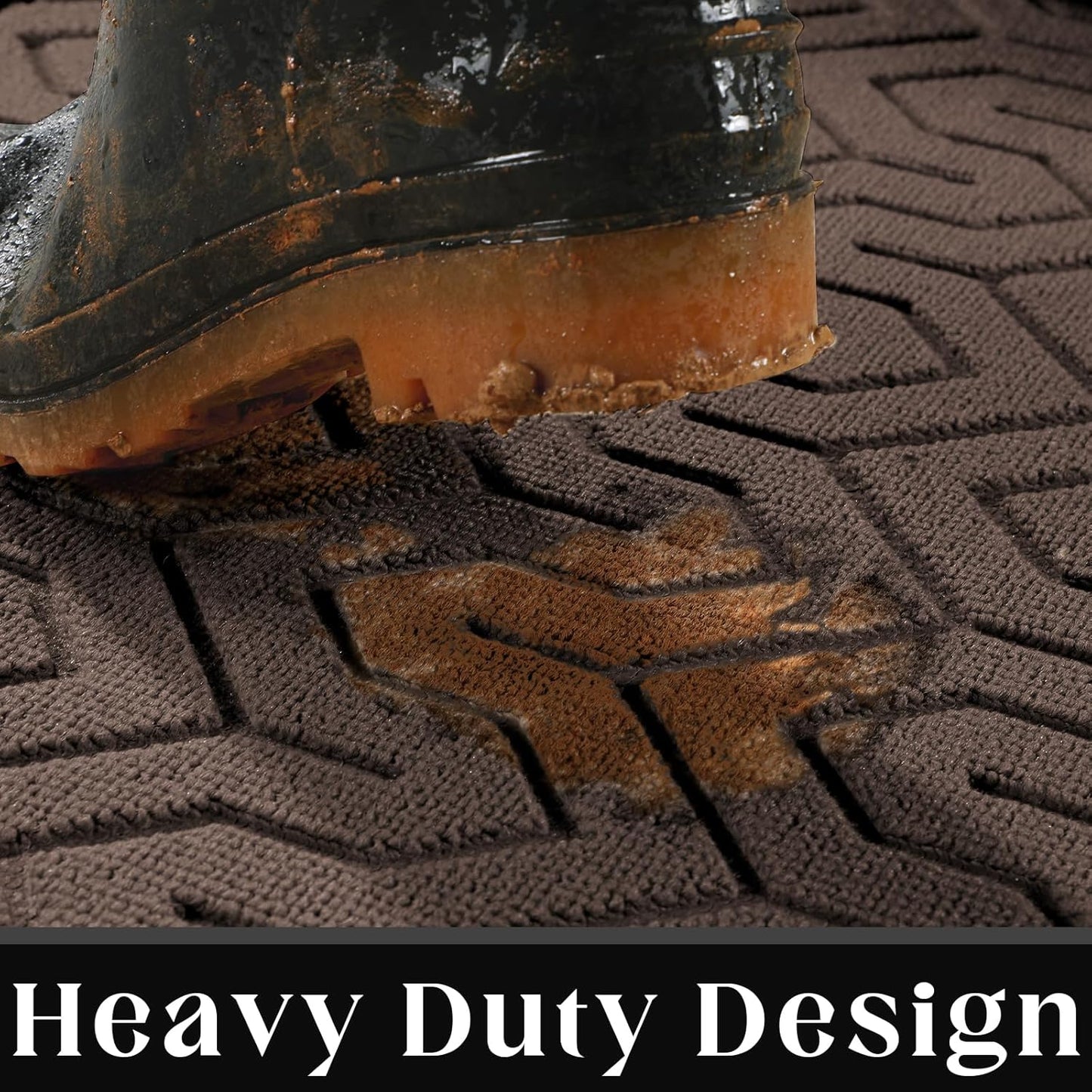 Yimobra Extra Large Door Mat Outside Entrance 60x32, Waterproof Heavy Duty Outdoor Mats for Front Door, Non Slip Rubber Entry Mat for Garage Patio, Easy Clean, Brown