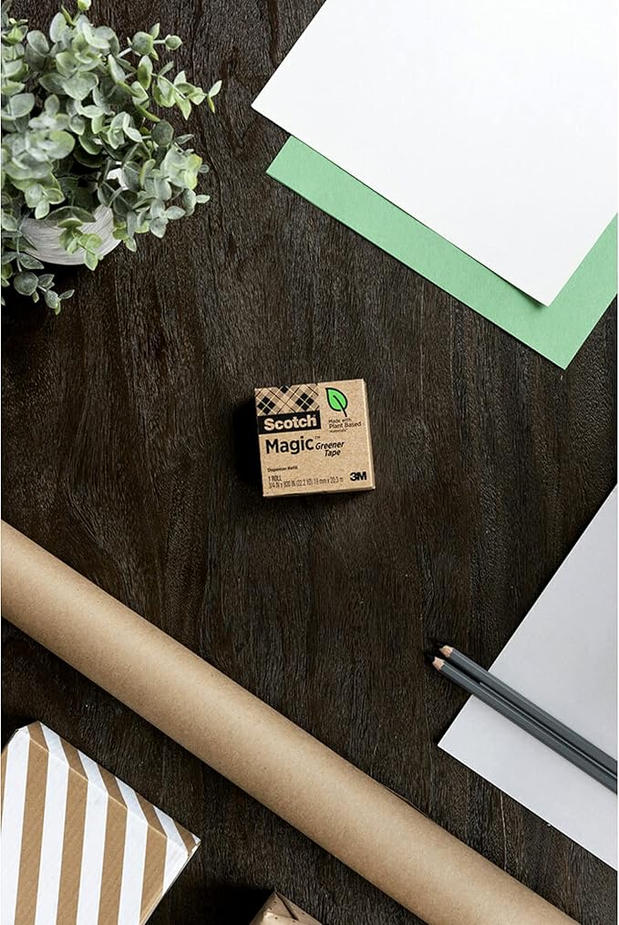 Scotch Magic Greener Tape, 2 Rolls, Numerous Applications, Invisible, Engineered for Repairing, 3/4 x 900 Inches, Boxed (812-2P)