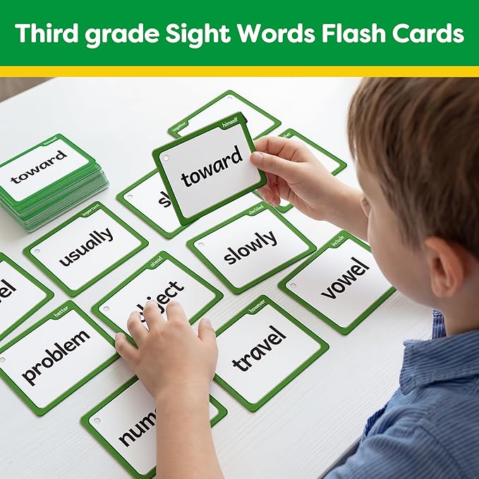Torlam Sight Words Flash Cards for Kids 3rd Grade,Learn to Read Digraphs CVC Blends Long Vowel Sounds Spelling Reading Phonics Games for 8-9 Years, Site Words Classroom Homeschool