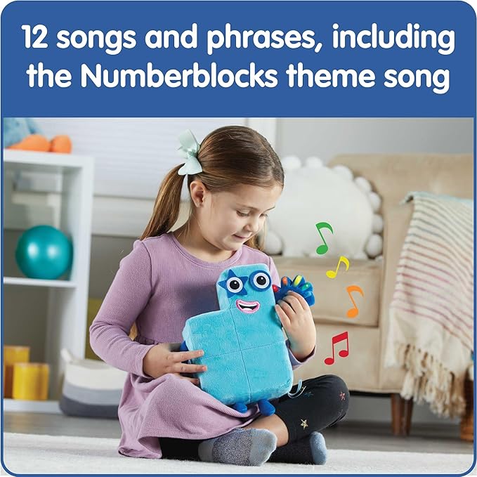 hand2mind Sing-Along Numberblock Five Plush – Officially Licensed Character Plushies, 12 Songs & Sounds from The TV Show, Light Up Soft Stuffies, for Kids Ages 2, 3, 4, 5, 6, 7