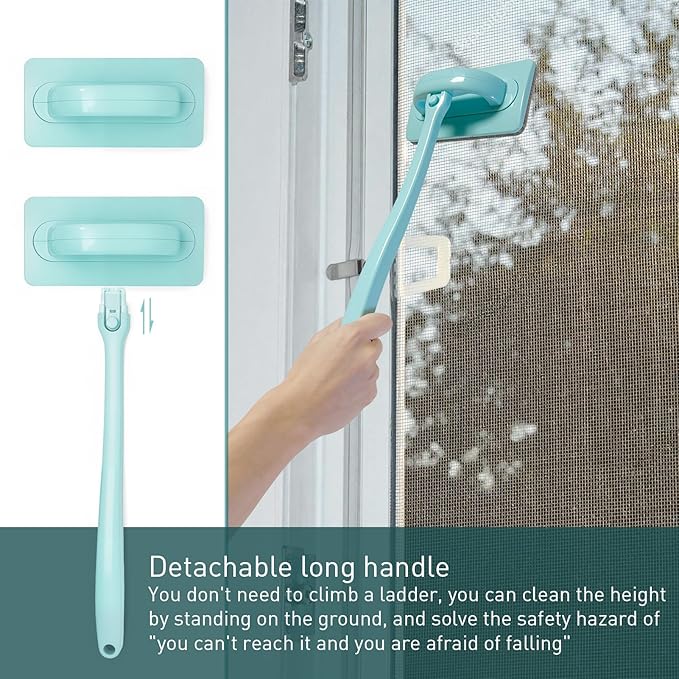 Mesh Screen Cleaner(2 Pack), Window Screen Cleaner Kit, Screen Cleaner with Window Groove Brush, Wet/Dry Tool for Cleaning Screens & Tracks, Clean Window Screen Without Removing from Frame