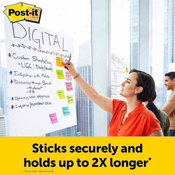 Post-it Super Sticky Tabletop Easel Pad, Great for Virtual Teachers and Students, 20 x 23 Inches, 20 Sheets/Pad, 1 Pad (563R), Portable White Premium Self Stick Flip Chart Paper, Built-in Easel Stand