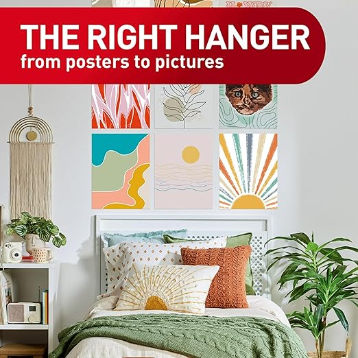 Command Poster Strips Value Pack, 60 Strips Damage-Free Poster Hangers, No Tools Requried, Great for Home, Room, Wall, Office, and Dorm Decor, White Adhesive