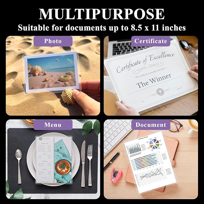 Laminating Sheets 8.5 x 11, 200 Pack Thermal Laminating Pouches 3 mil, Clear Thermal Laminating Plastic Paper Laminator Sheets, Clear Laminate Sheets Fits Letter Sized Paper (8.9 in. × 11.4 in.).