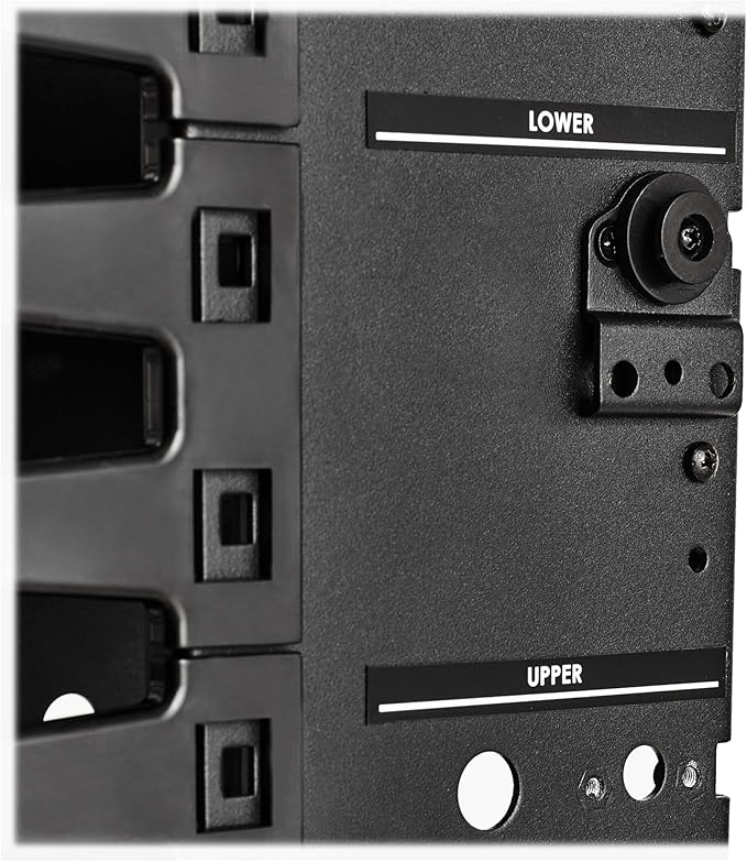 Tripp Lite Vertical Cable Manager, High-Capacity Deep Double Finger Duct, Front-Facing Cover, Two 3.5 feet Tall Sections, 12 inch Wide x 11.4 inch Depth, Black, 5-Year Warranty (SRCABLEVRT12HD)