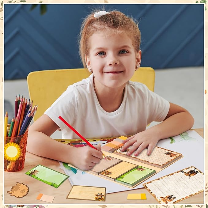 B1ykin Cute Sticky Notes Set - I Just Really Like Highland Cow Self-Stick Notes Pad, 550 Sheets Writing Memo Pages Sticky Notepad for Teacher Appreciation Gift, School Party Supplies (Highland Cow)