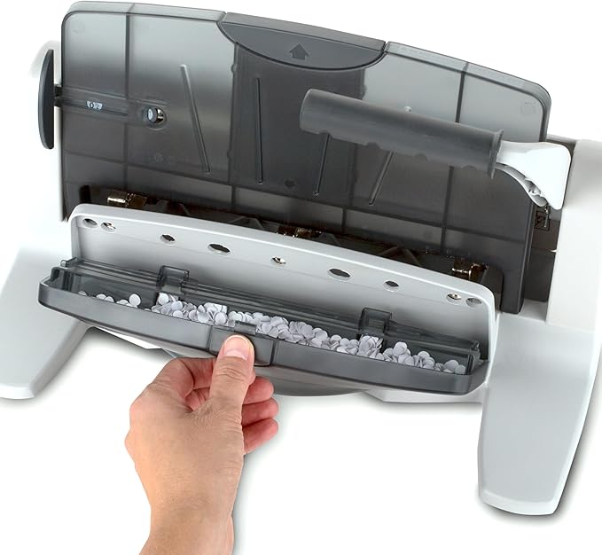 Swingline 3 Hole Punch, 40 Sheet Capacity Three Hole Puncher 3 Ring, Adjustable 2-7 Hole Paper Punch, LightTouch Low Effort, Black & Silver (74357)