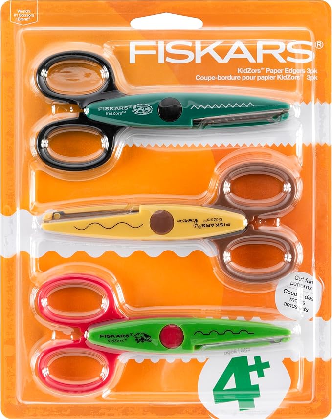 Fiskars Kidzors Paper Edgers, Swamp Animal (3 pack)