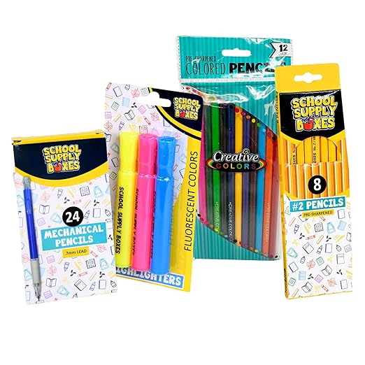 Ultimate High School and College Bundle | 1 Box | School Supply Boxes - Back to School Essentials | Includes Notebooks, Tab Dividers, Pencils, Highlighters, & More