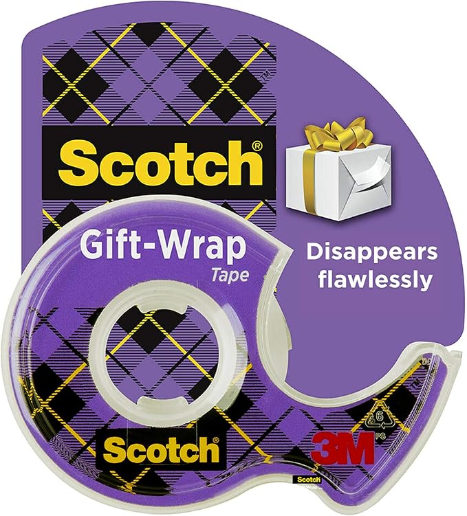 Scotch Gift Wrap Tape, Invisible, 0.75 in. x 650 in., 1 Tape Rolls With Dispensers