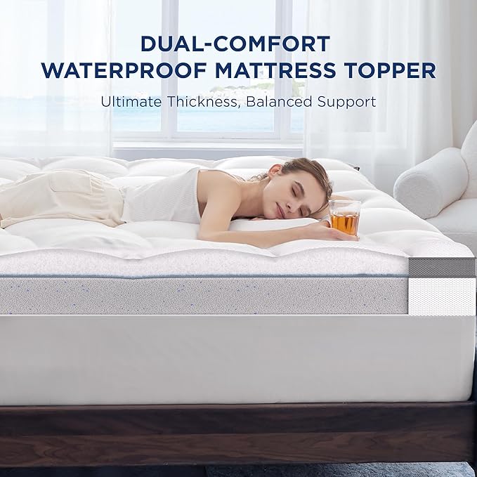 Bedsure Save $11 Bundle 2: 1 Sheets King + 1 Memory Foam Mattress Topper King