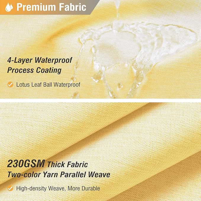 BTTN Fabric Shower Curtain, Linen Textured Heavy Duty Polyester Cloth Shower Curtain Set with Plastic Hooks, Yellow, 72" W x 78" L (Pack of 1)