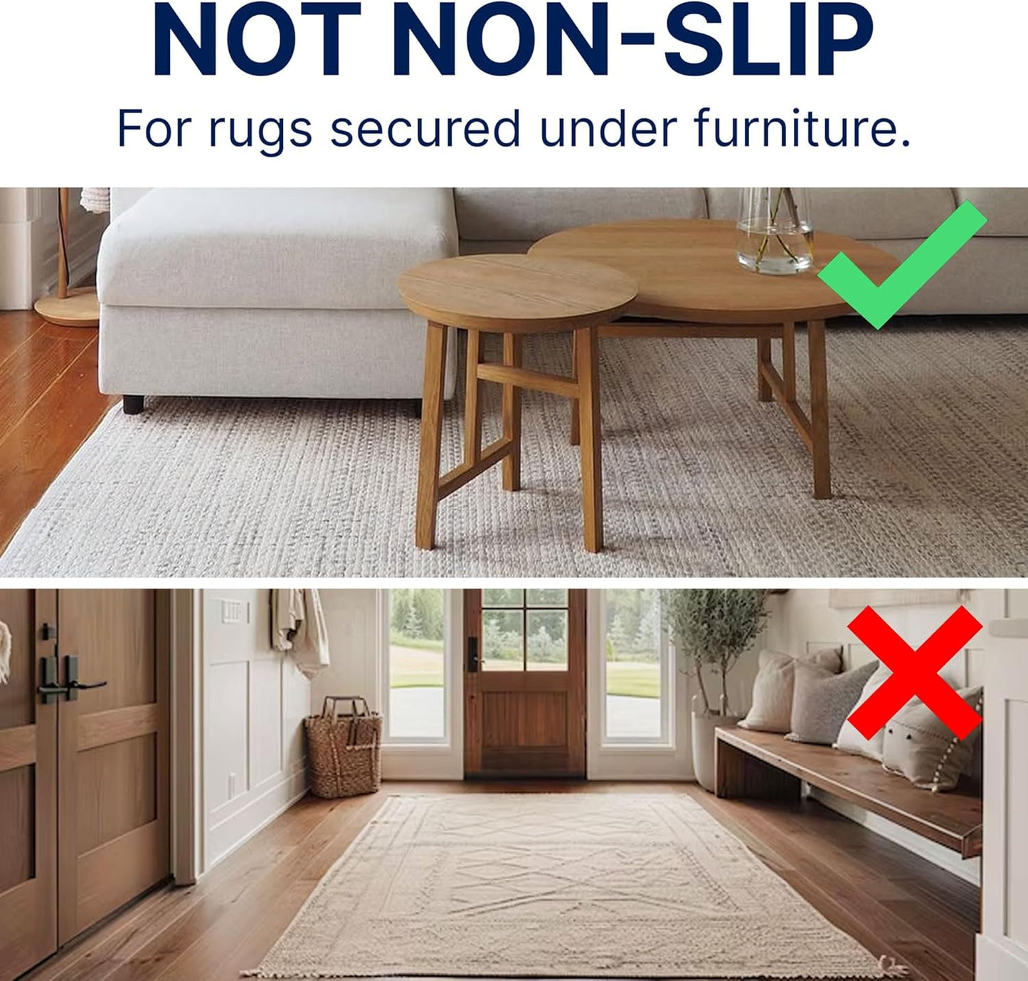 RUGPADUSA - Eco-Plush - 9' Round - 1/2" Thick - 100% Felt - Luxurious Cushioned Rug Pad - Available in 3 Thicknesses, Many Custom Sizes