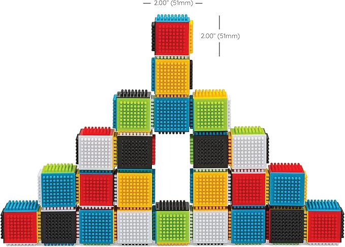 Infantino Press & Stay Sensory Blocks for Babies Age Grade 12m+, 24-Piece Set, Multicolor