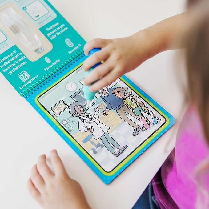 Melissa & Doug On The Go Water Wow! Reusable Water-Reveal Activity Pad- Occupations