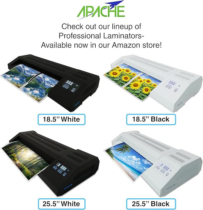 Apache 300 Pack Laminating Pouches 3 mil, Holds 8.5 x 11 Inch Letter Size (9 x 11.5 Inch Sheets), Office and School Supplies, Thermal Laminating Sheets, Super Clear, Round Corner