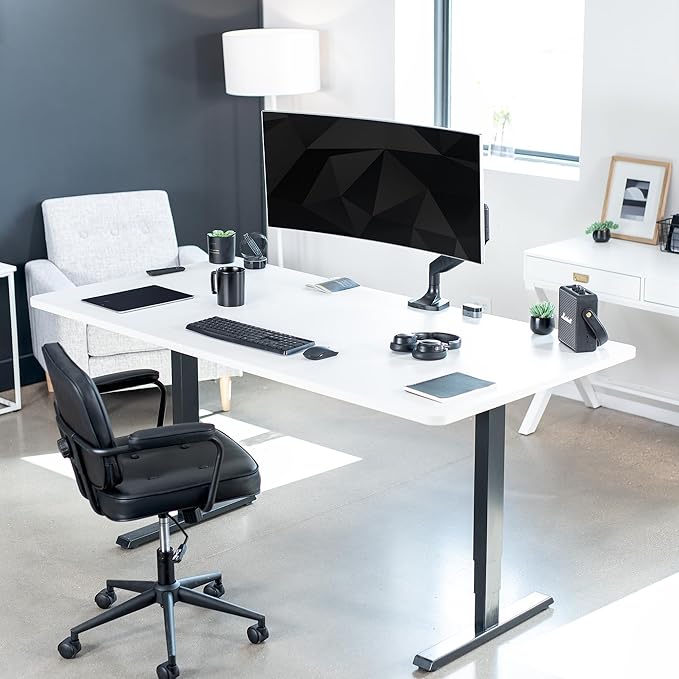 VIVO Premium Aluminum Heavy Duty Single Monitor Arm for Ultrawide Monitor up to 40 inches and 24 lbs, Desk Mount Stand, Pneumatic Height, Max VESA 100x100, Black, STAND-V101Q