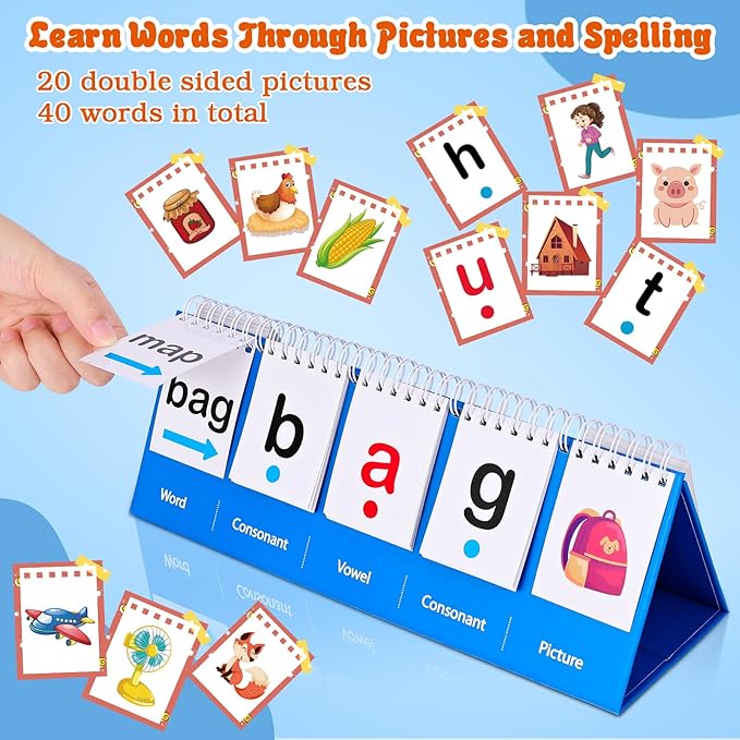 CVC Words Games First Grade Classroom Must Haves, Phonics Games for Kindergarten First 2nd Grade, Sight Words Flash Cards Spelling Reading Preschool Learning Games Spelling Educational Toy Gifts