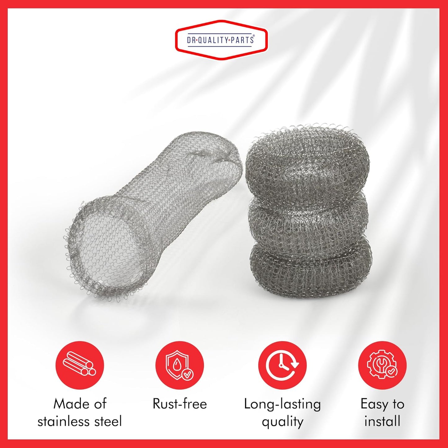 Washing Machine Lint Trap – Stainless Steel Hose Filter, Mesh Drain Catcher, Washer Sock Lint Remover, Rust-Free Snare Laundry Filter with Nylon Cable Ties, 29cmx6.5cm – 24-Pack