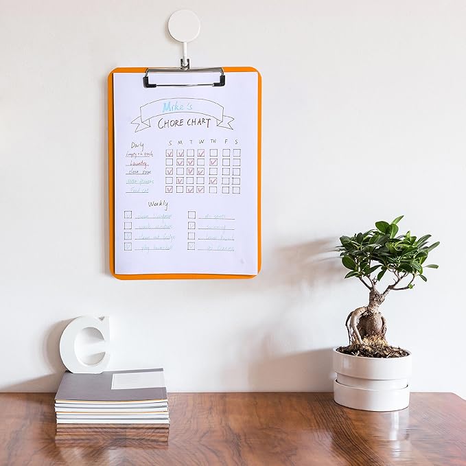Mr. Pen- Plastic Clipboard, 12.5" x 9", 2 Pack, Orange Clipboard Plastic, Low-Profile Metal Clip with Retractable Hanging Hole