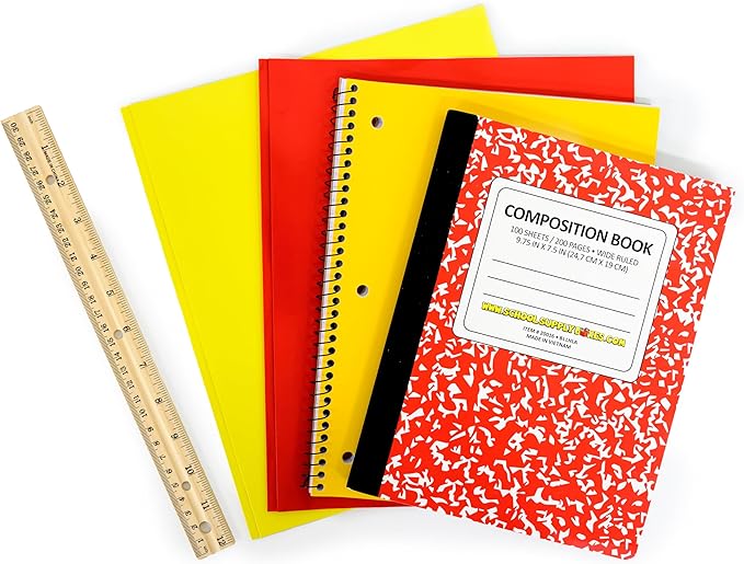 School Supply Boxes | K-5 Pallet (180 Boxes) | Back to School Essentials Kit for Students & Teachers | Includes Wide-Ruled Paper Products, Crayons, Markers, Colored Pencils, & More