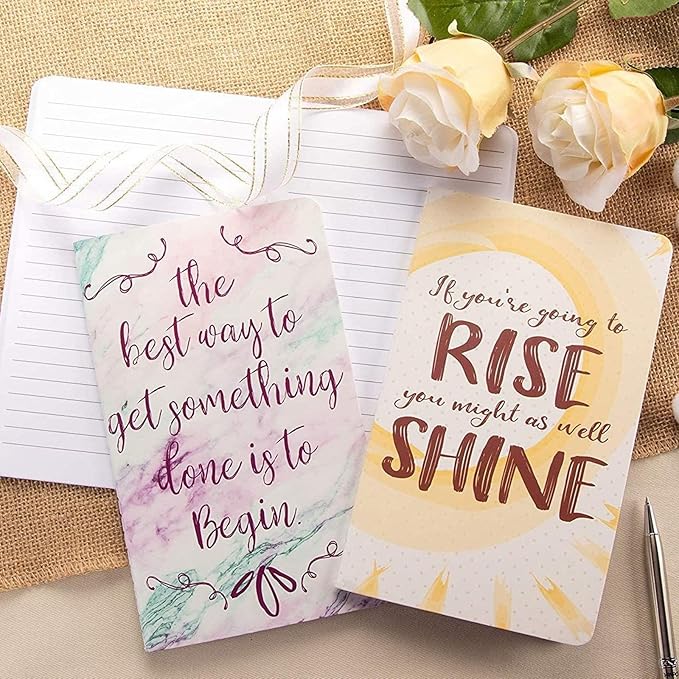 8 Pack Inspirational Notebooks with Motivational Quotes Bulk, 5x8 Lined Journals for Women, Students, Appreciation Gifts, Friends, Teachers