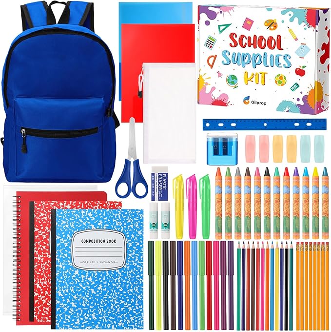 79 Pcs Christmas Gift Box for K-5 Elementary Middle Kit Bundle Bulk Essential for Operation Charity Xmas Gift(Navy Blue)