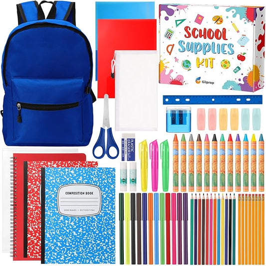 79 Pcs Christmas Gift Box for K-5 Elementary Middle Kit Bundle Bulk Essential for Operation Charity Xmas Gift(Navy Blue)