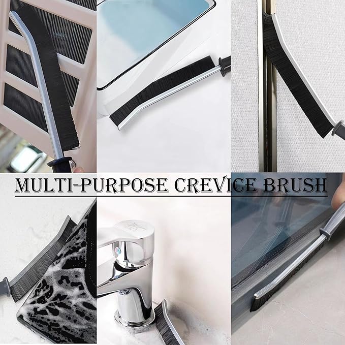 Cleaning Brush, 9 Pcs Hard Bristle Crevice Cleaning Brush Set for Kitchen Bathroom Toilet Grout Bottle Gap Window Tracks, Multifunctional Home Essentials Scrub Cleaning Tools