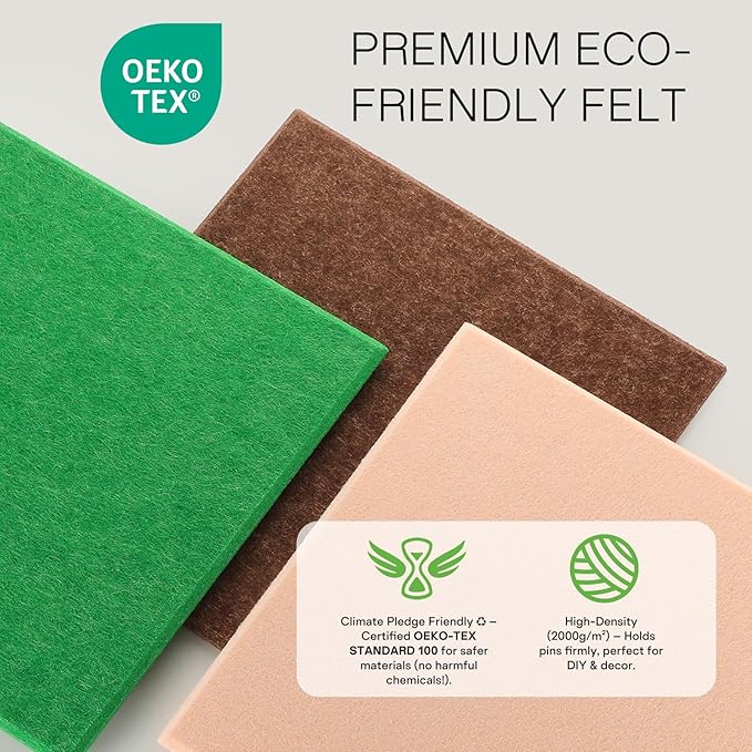 MaxGear Large Cork Board for Wall 36" x 24", Emerald Green Bulletin Board, 6 Pack Felt Wall Tiles with Pushpins, Cork Boards for Office Push Pin Board Tack Board Felt Board