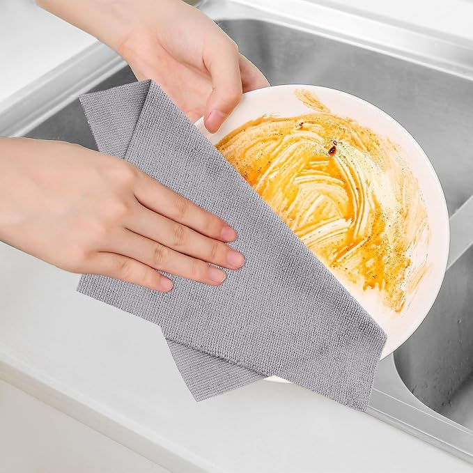 Microfiber Cleaning Cloths Roll 25Cm 20pcs Tear-Away Reusable Lint-Free Towels for Kitchen Car Home Cleaning Household Supplies