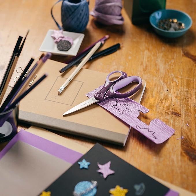Fiskars Softgrip Scissors, Various Age Stages (3-Pack) for Ages 8+ to 15+, For School or Crafting, Back to School Supplies