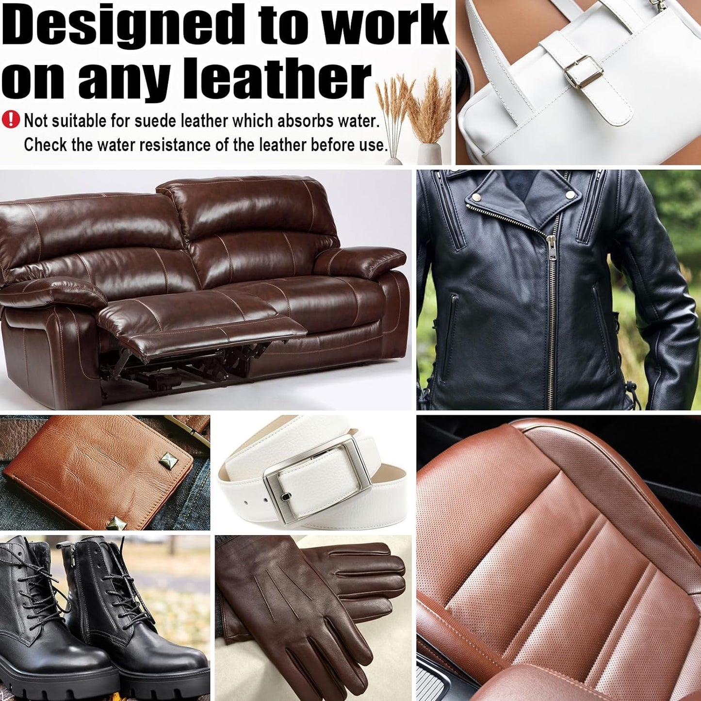 Dark Brown Leather Repair Kit, Dark Brown Leather Recoloring Balm, Leather Dye - Restore & Renew Scratch, Faded and Aged Leather & Vinyl Couches, Boots, Car Seats or Leather Furniture