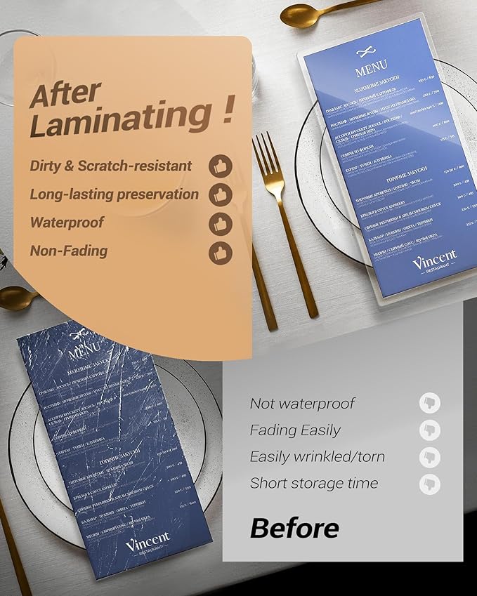 Uinkit Hot Thermal Laminating Pouches 5mil Thick for Extra Protection 11.5x17.5 inches Laminating Sheets for Sealed 11x17inches Document and Photo 50 Pack A3 Menu Taloid Size