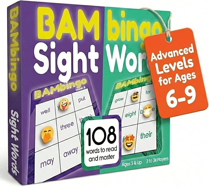 THE BAMBINO TREE Sight Word Bingo Game Level 3 & 4 - Learn to Read Vocabulary for 1st 2nd 3rd Grade Kids - Dolch's Fry's Site Words Reading Game