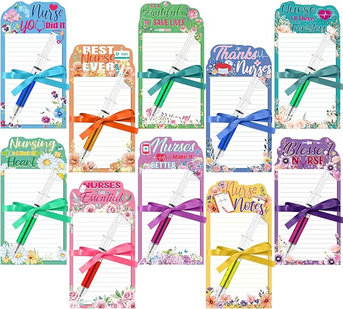 Tellingyou 30 Pcs Nurse Notepads with Pen Nurse Appreciation Gifts Nursing Student Sticky Notes Funny Nurse Memo Pads Bulk to Do List for Nurse Week Nurse Student Graduation Office Present Supply