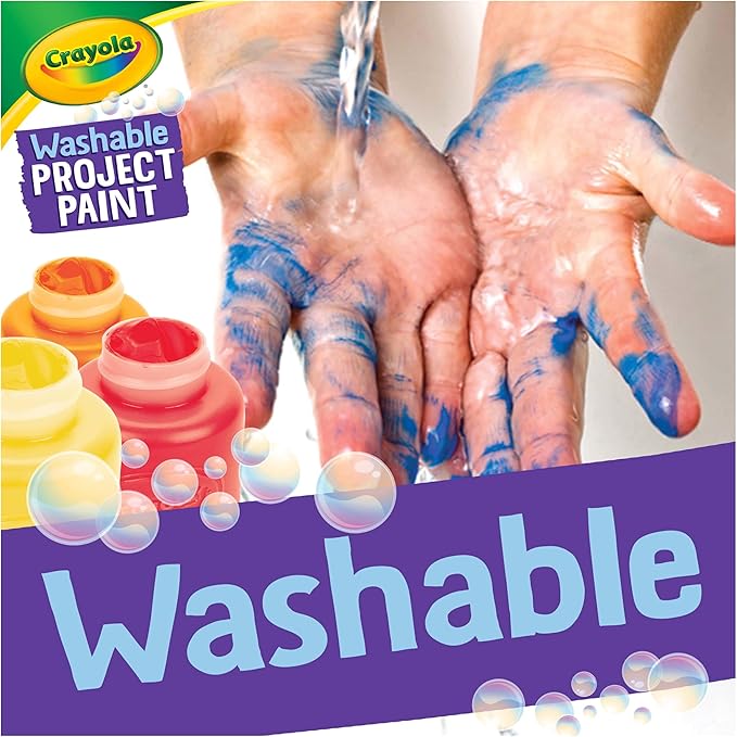 Crayola Washable Kids Paint (6ct), Assorted Bulk Paint Set for Kids, Essential Easter Basket Stuffer for Kids, Spring Craft & Art Supplies, Gift for Toddlers, Ages 3+