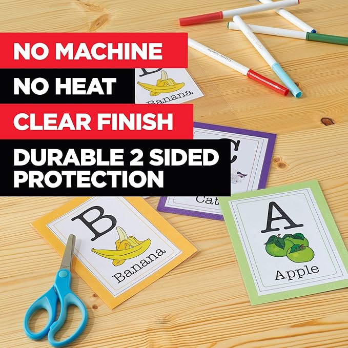 Scotch Self-Sealing Laminating Pouches, 4 x 6 Inches, 15 Pouches (3 Packs of 5) – Gloss Finish, Photo Safe, No Machine Needed (Cold Laminating Sheets)