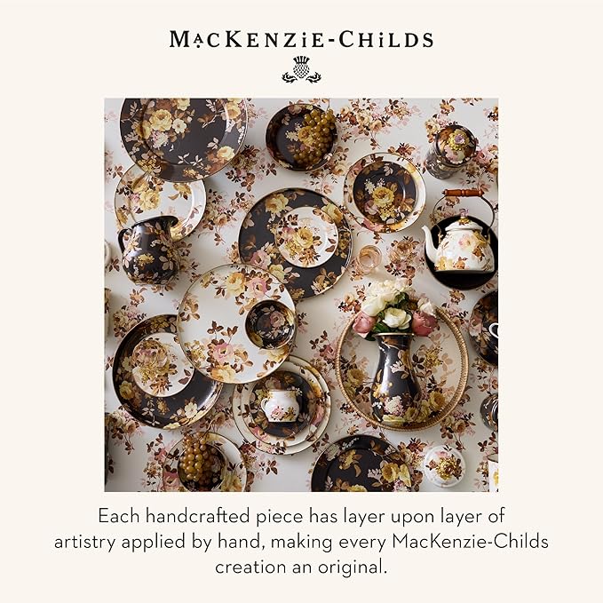 MACKENZIE-CHILDS Pack of 20 Dinner Paper Napkins, Decorative Napkins for Parties, Wild Rose