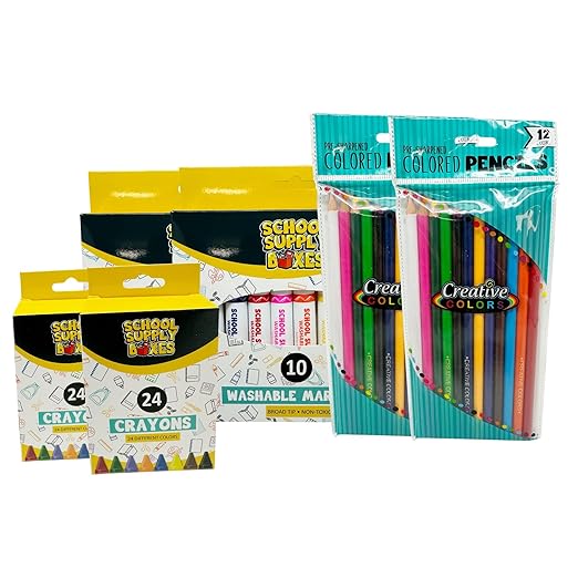 School Supply Boxes Mega Back to School Bundle | Case (2 Boxes) - 474 Pieces per Box Back to School Essentials | Includes ALL of Your Back to School Needs